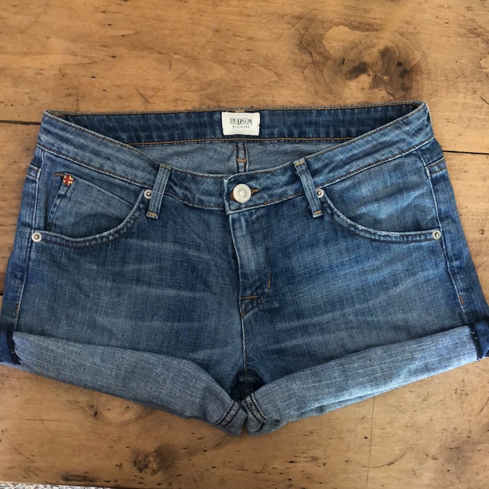Hudson Shorts denim factory cut off colin flap size 28